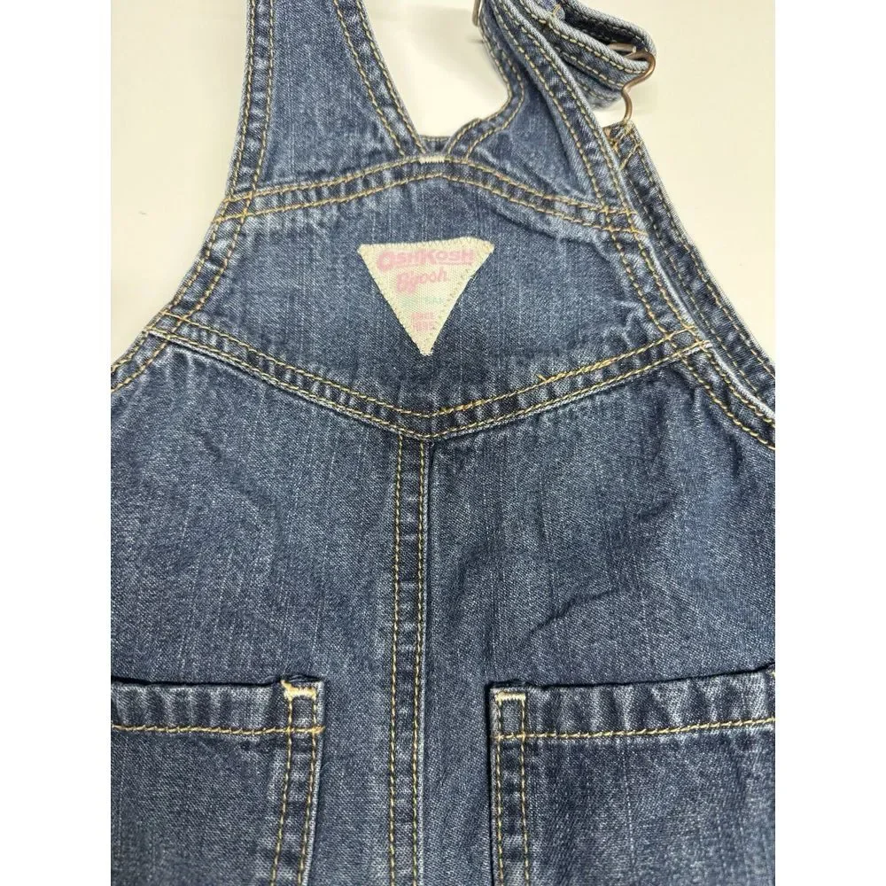 Oshkosh Bgosh Girls‎ Denim Overalls 18 Months Vestbak Embroidered Rainbow Heart